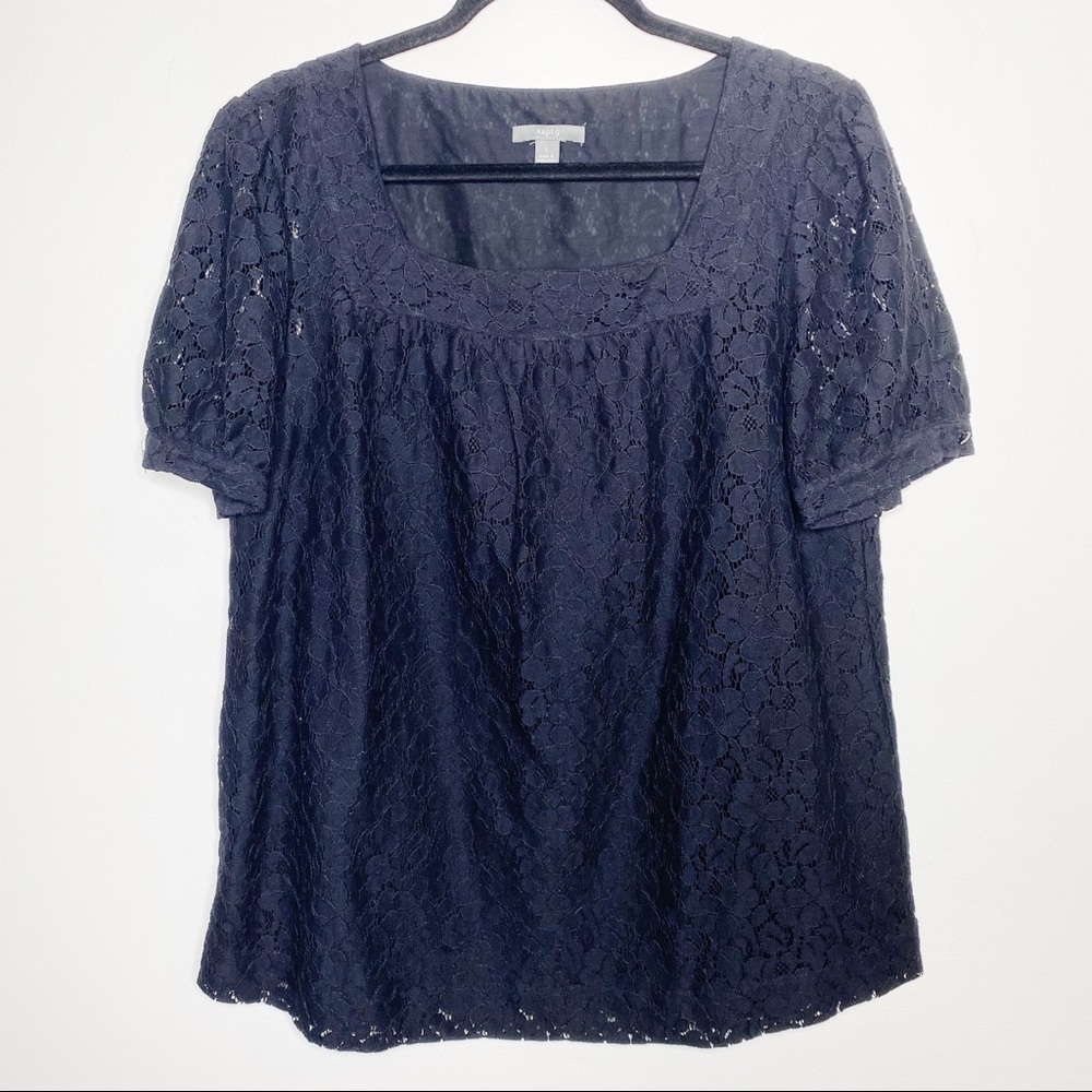 Apt. 9 Black Floral Lace Blouse